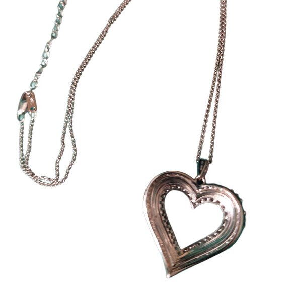 NATURAL 1.00 ct Diamond Heart Love Pendant Necklace Set in Sterling Silver - Picture 6 of 8